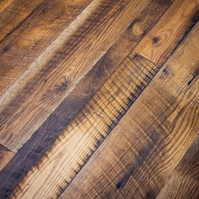 Reclaimed Barn Wood Oak Skip Planed Hardwood Flooring - 3/4" x 4-1/2"