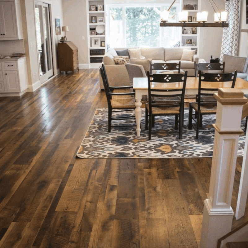 Reclaimed Barn Wood Oak Skip Planed Hardwood Flooring - 3/4" x 4-1/2" - Image 2