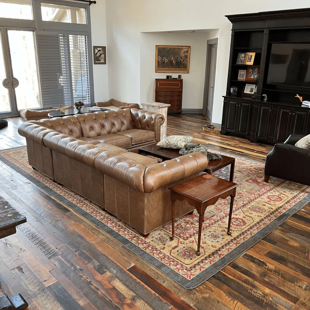 Reclaimed Engineered Mixed Oak Barn Hardwood Flooring – 3/4" x Mixed Width - Image 4