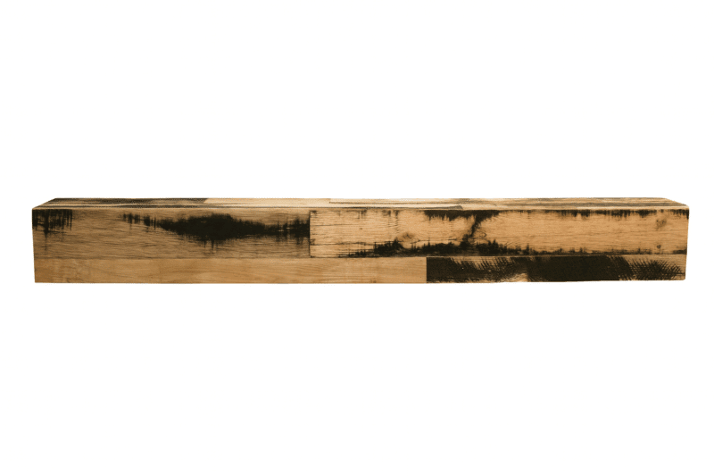 Reclaimed Wood Skip Planed Black Box Mantel - 8" x 8" x 72" - Image 2
