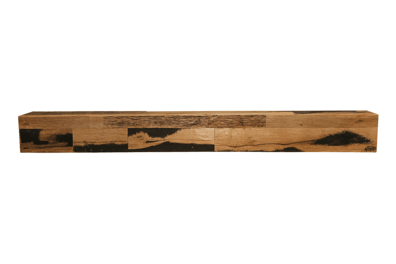 Reclaimed Wood Skip Planed Black Box Mantel - 8" x 8" x 72" - Image 3
