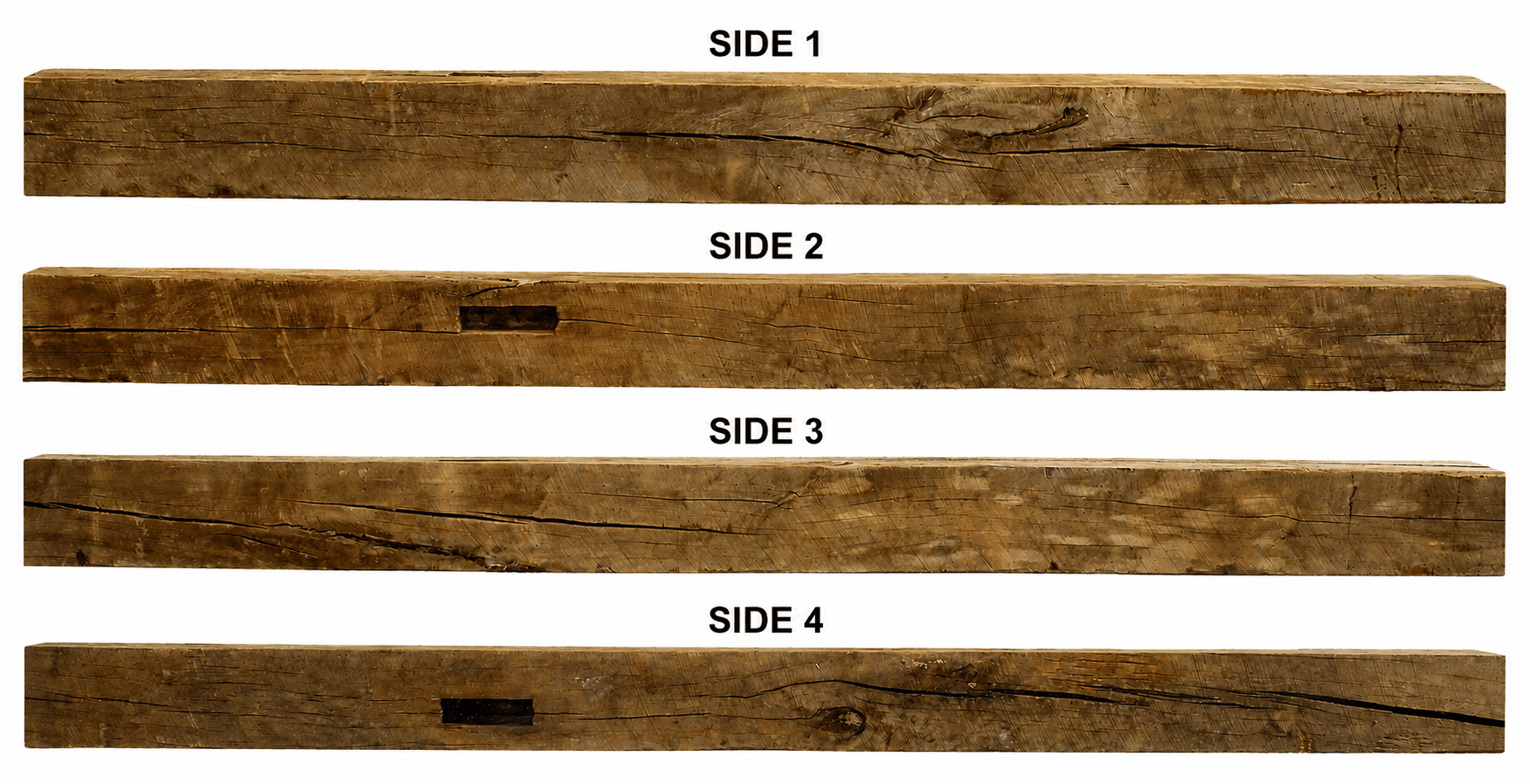 Solid Reclaimed Wood Mantel – Beam 4